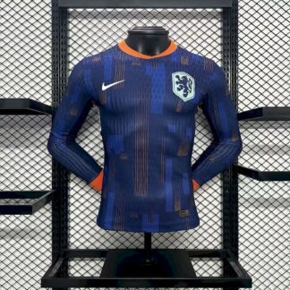 Netherlands 2024/25 Euro visitante manga largas camiseta – Player Versi