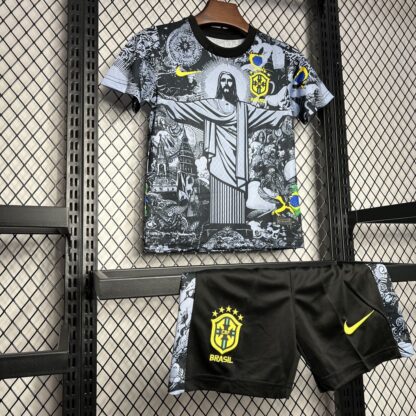 Brazil 2024/25 Special Edition Gray niños conjunto - Image 3