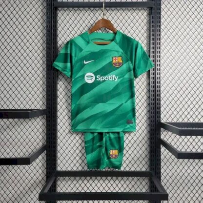 Barcelona 2023/24 Green portero niños conjunto