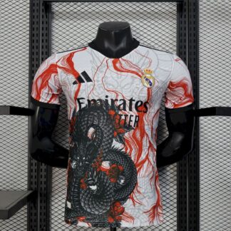 Real Madrid 2025/26 White Black Dragon special edition camiseta versión jugador