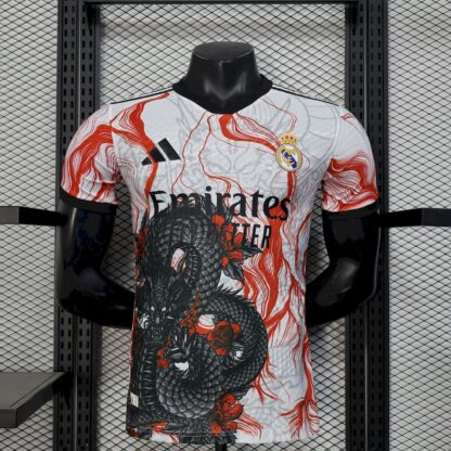 Real Madrid 2025/26 White Black Dragon special edition camiseta versión jugador